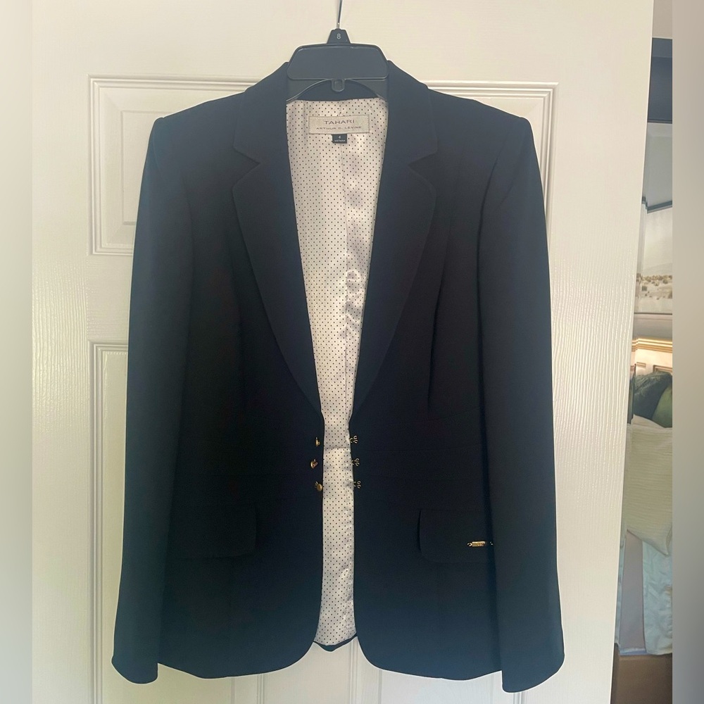Tahari Navy Pant Suit